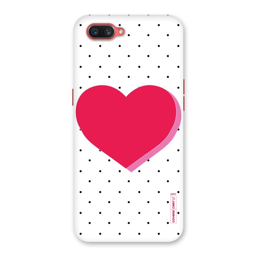 Pink Polka Heart Back Case for Oppo A3s