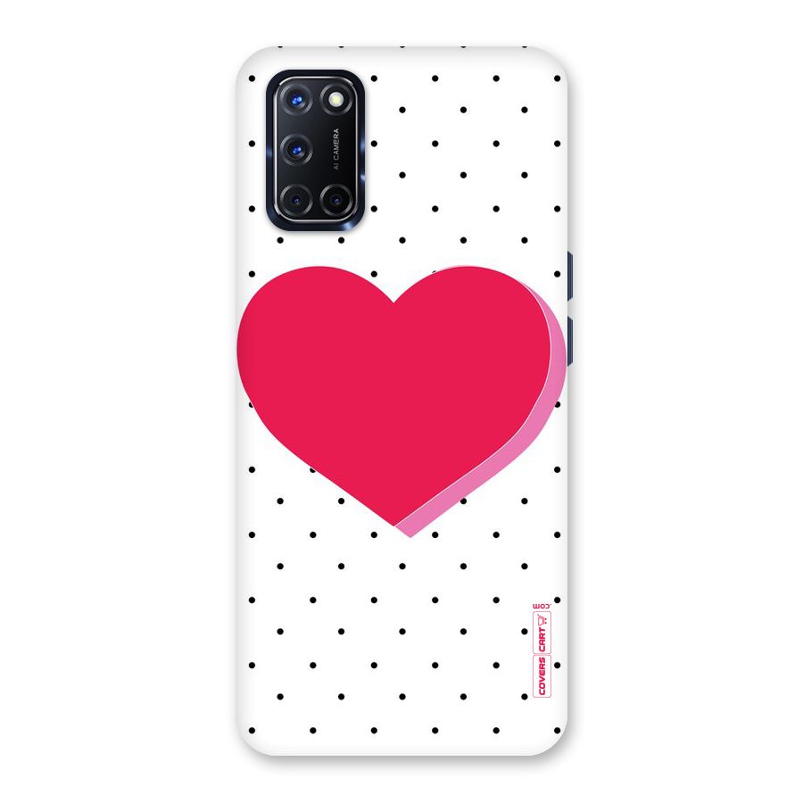 Pink Polka Heart Back Case for Oppo A52