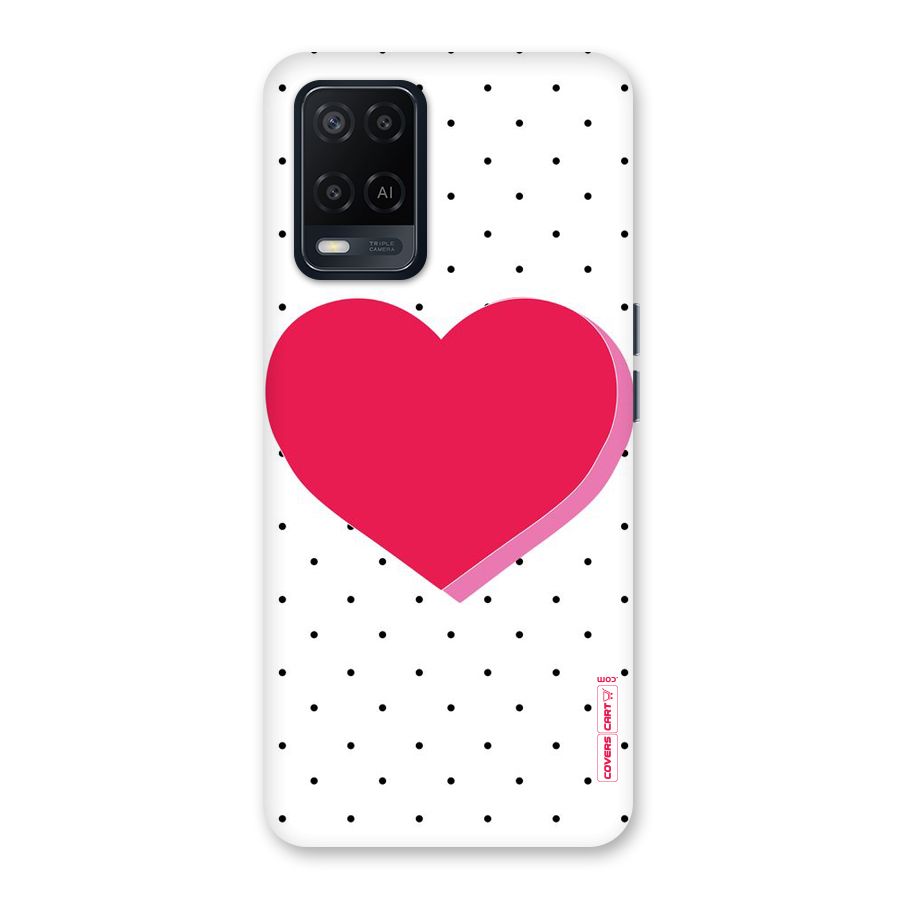 Pink Polka Heart Back Case for Oppo A54