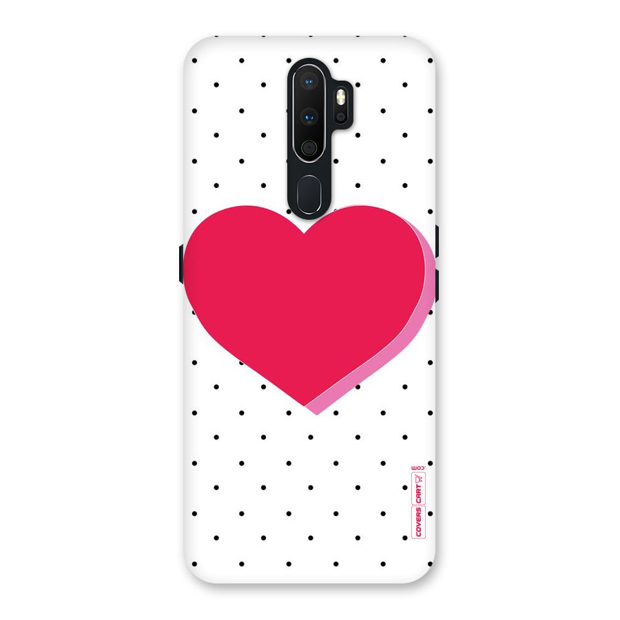 Pink Polka Heart Back Case for Oppo A5 (2020)