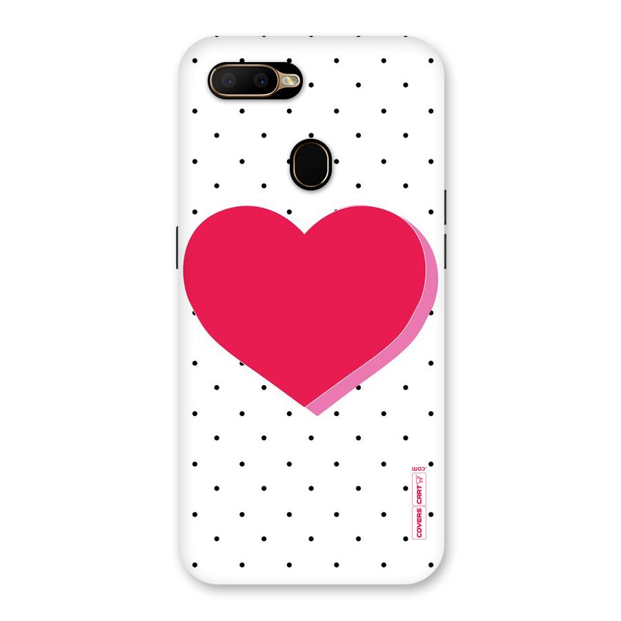 Pink Polka Heart Back Case for Oppo A5s