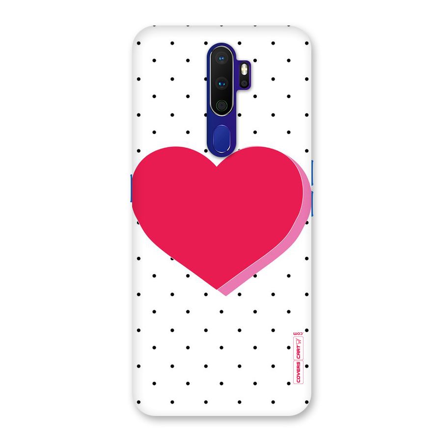 Pink Polka Heart Back Case for Oppo A9 (2020)