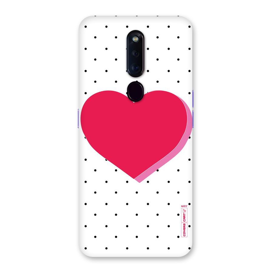 Pink Polka Heart Back Case for Oppo F11 Pro