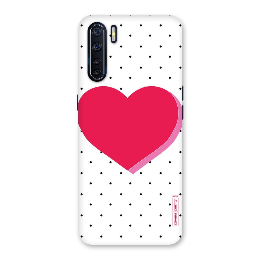 Pink Polka Heart Back Case for Oppo F15