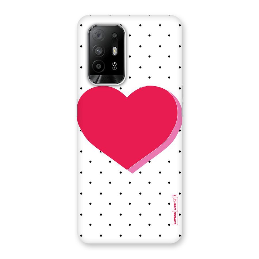 Pink Polka Heart Back Case for Oppo F19 Pro Plus 5G