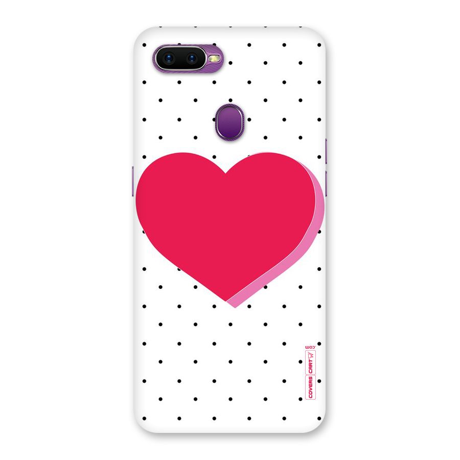 Pink Polka Heart Back Case for Oppo F9