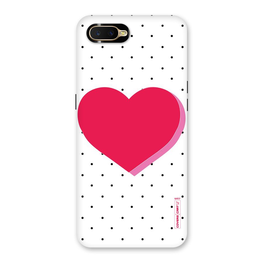 Pink Polka Heart Back Case for Oppo K1