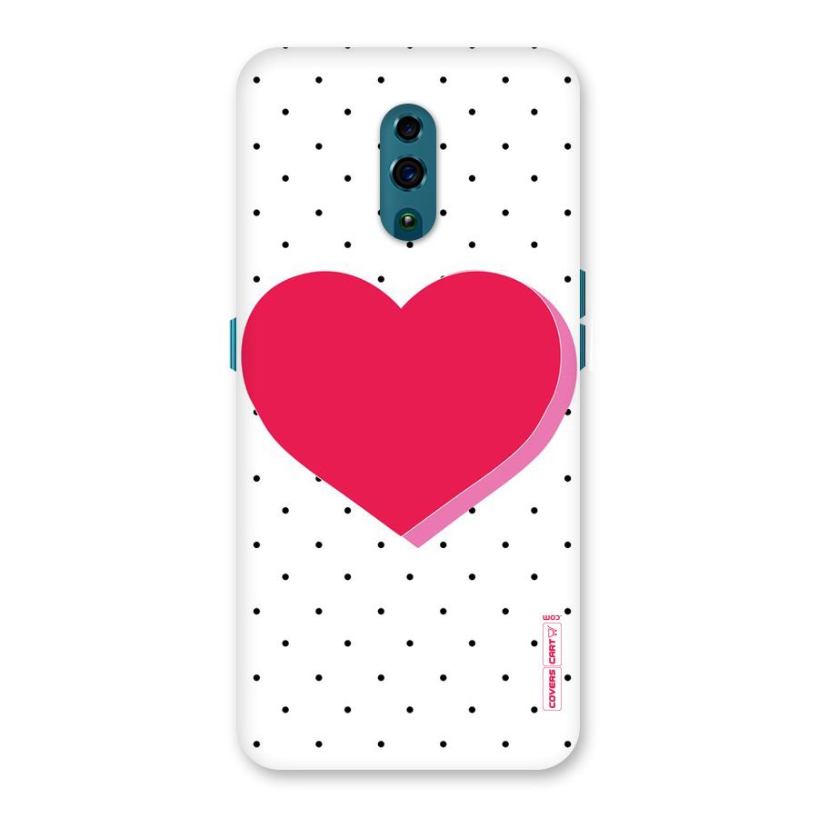 Pink Polka Heart Back Case for Oppo Reno