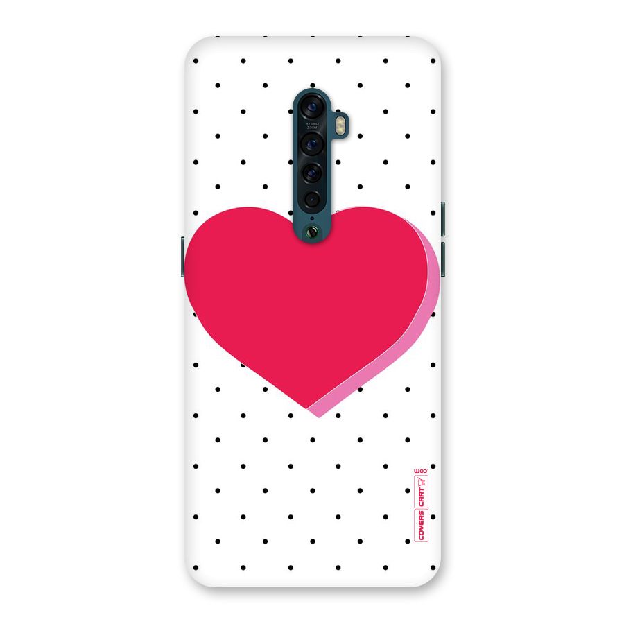 Pink Polka Heart Back Case for Oppo Reno2