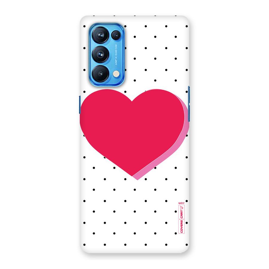 Pink Polka Heart Back Case for Oppo Reno5 Pro 5G