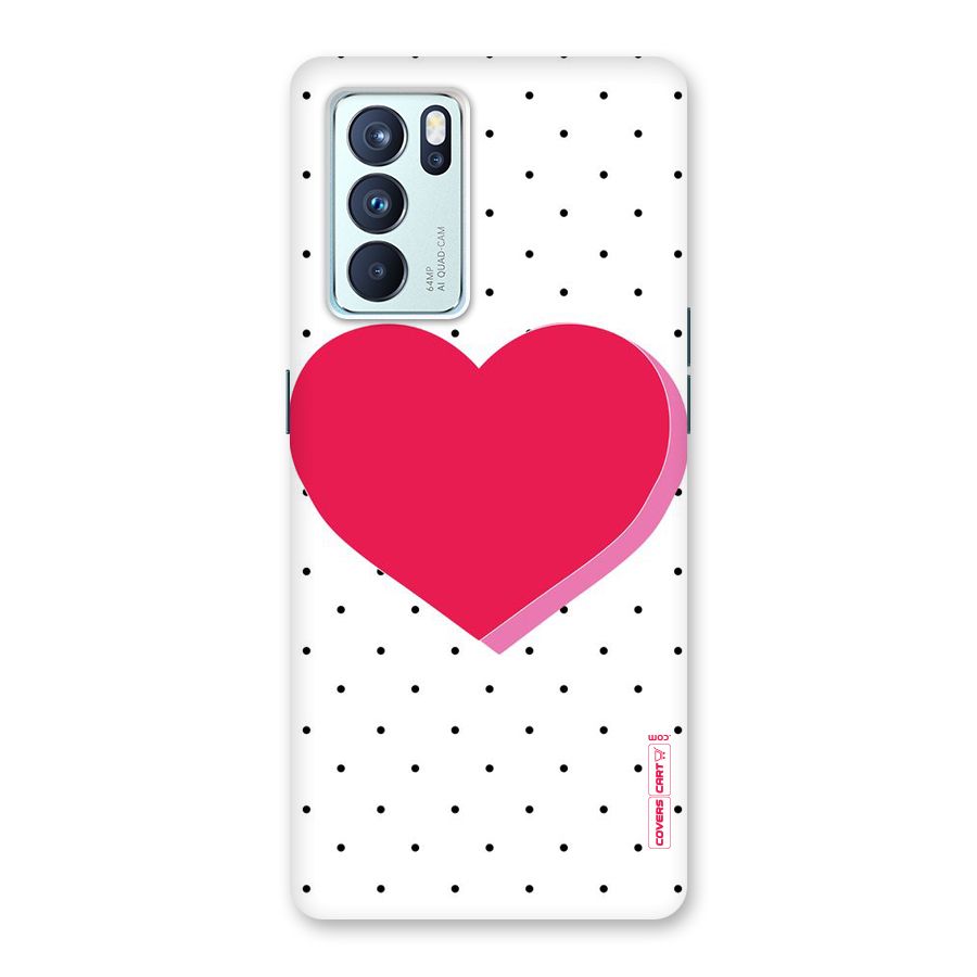 Pink Polka Heart Back Case for Oppo Reno6 Pro 5G