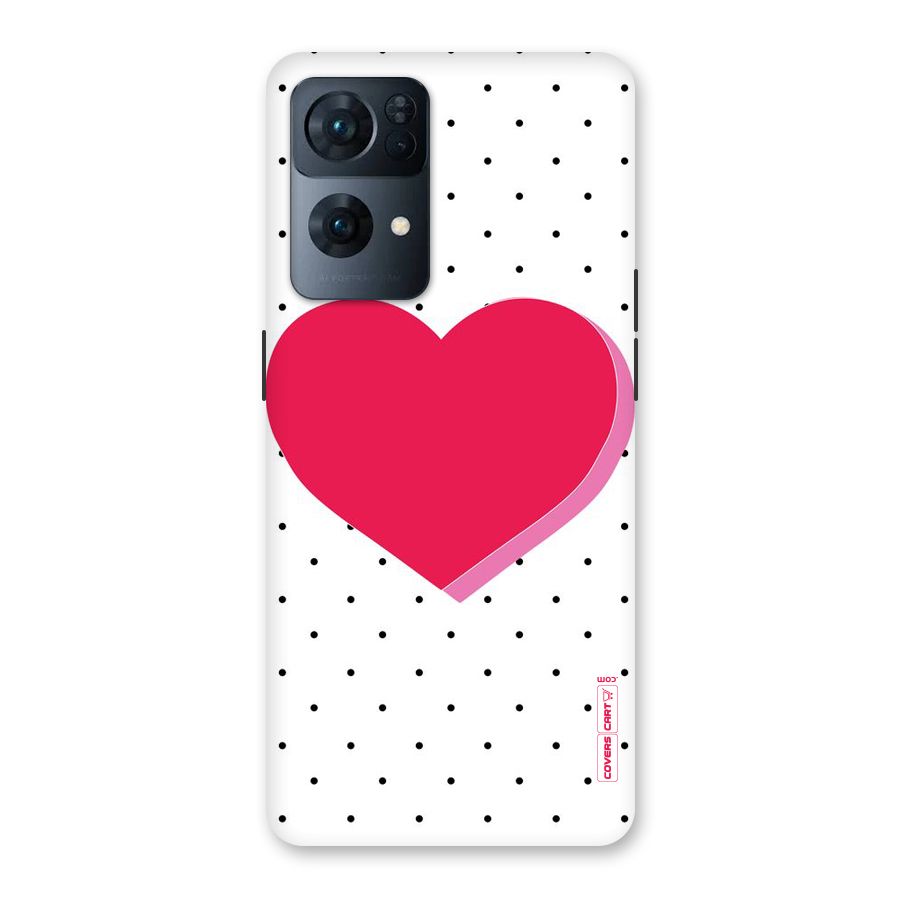 Pink Polka Heart Back Case for Oppo Reno7 Pro 5G