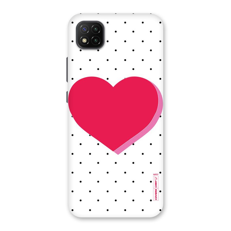 Pink Polka Heart Back Case for Poco C3