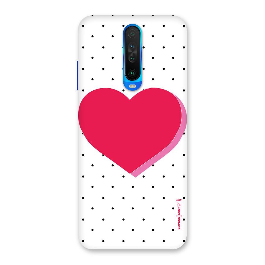 Pink Polka Heart Back Case for Poco X2