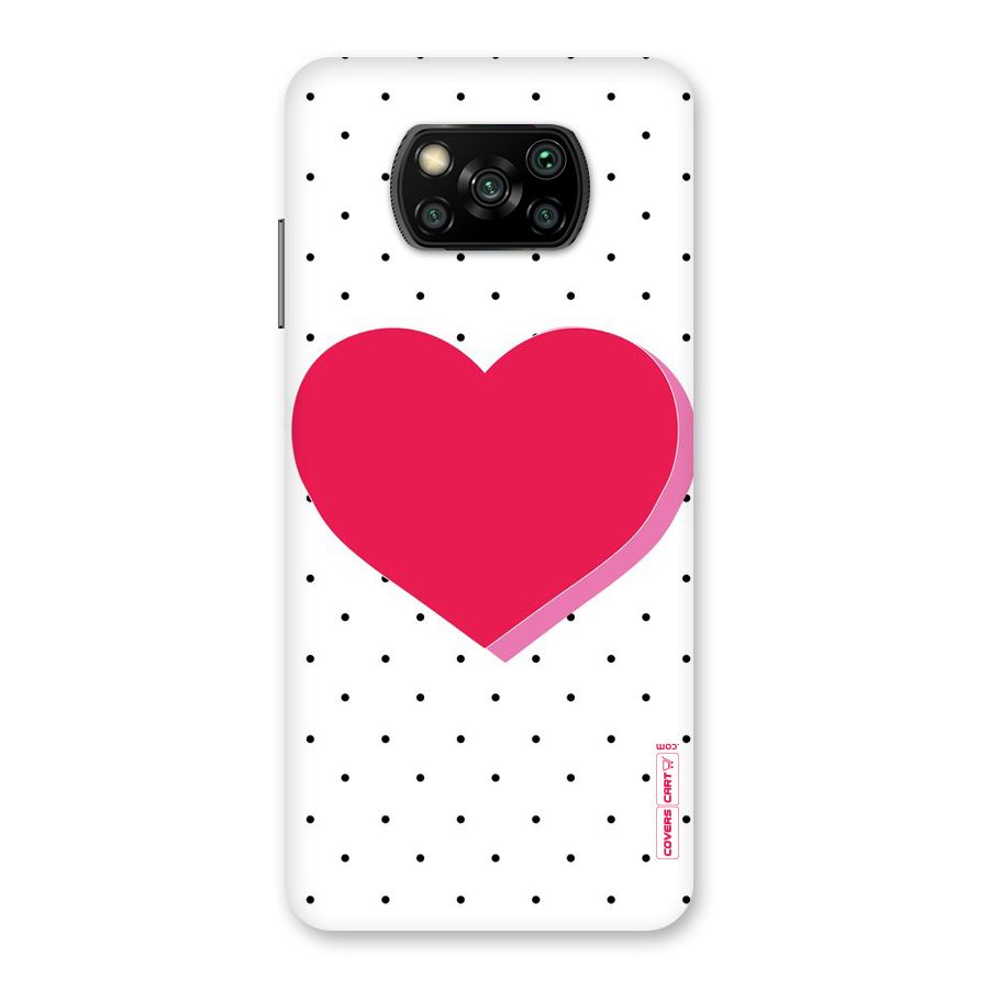 Pink Polka Heart Back Case for Poco X3