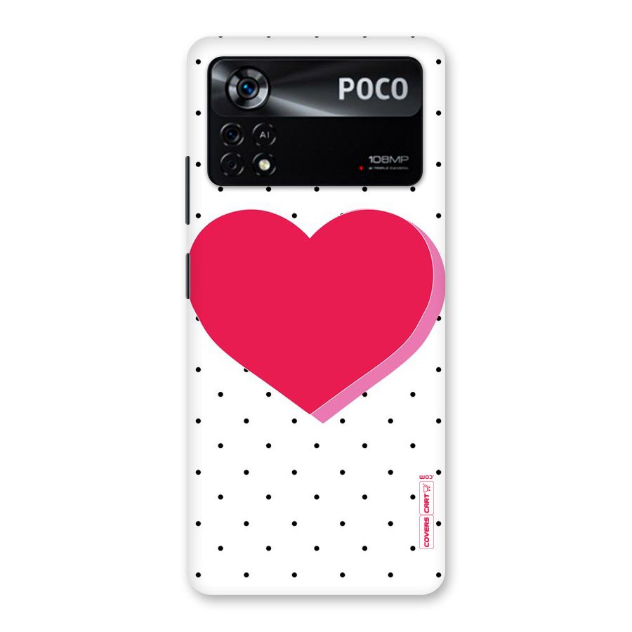 Pink Polka Heart Back Case for Poco X4 Pro 5G