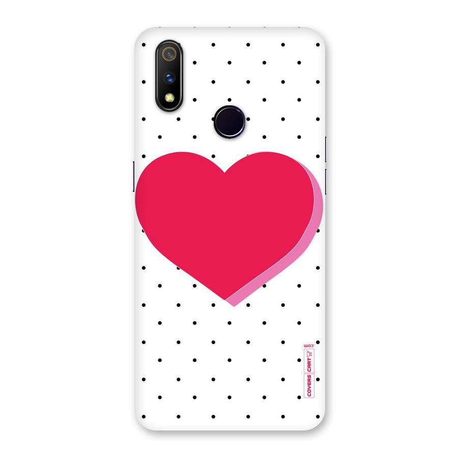 Pink Polka Heart Back Case for Realme 3 Pro
