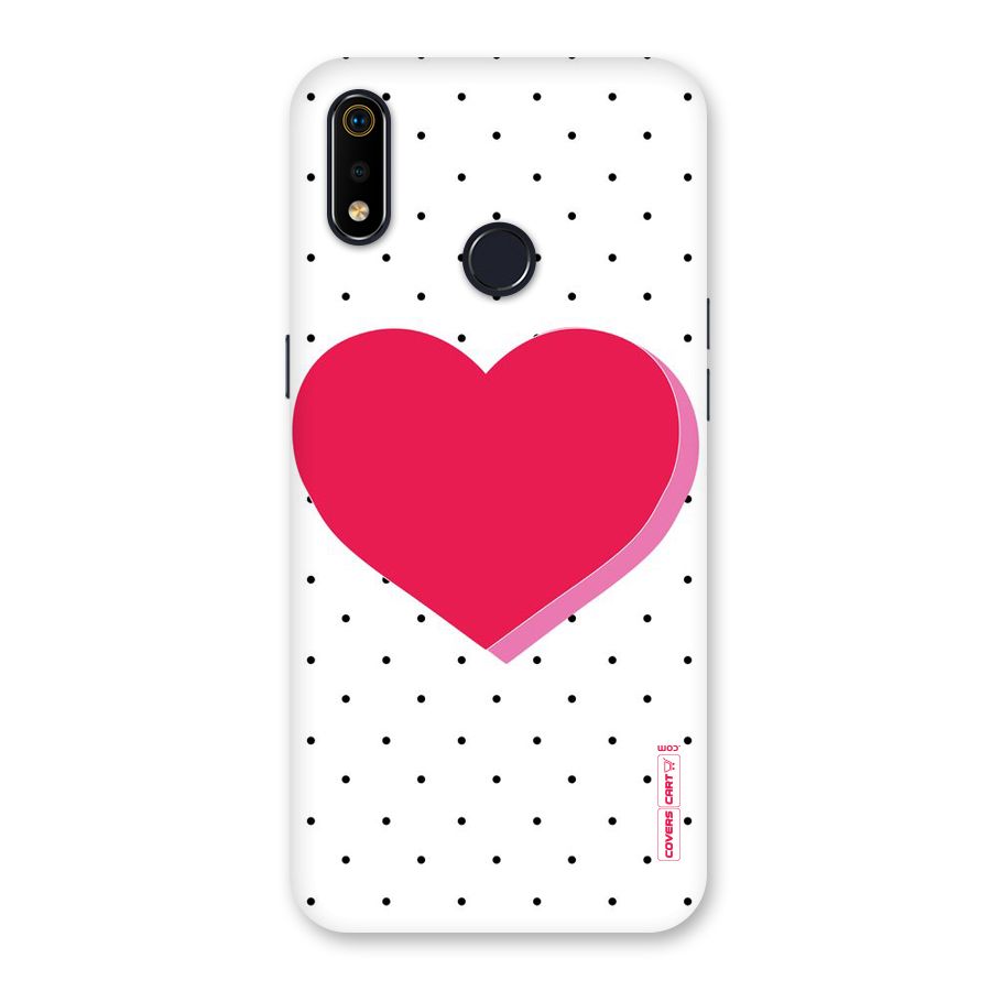 Pink Polka Heart Back Case for Realme 3i