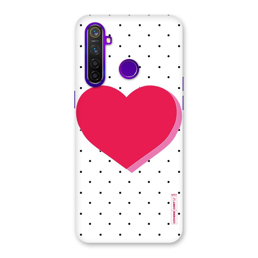 Pink Polka Heart Back Case for Realme 5 Pro