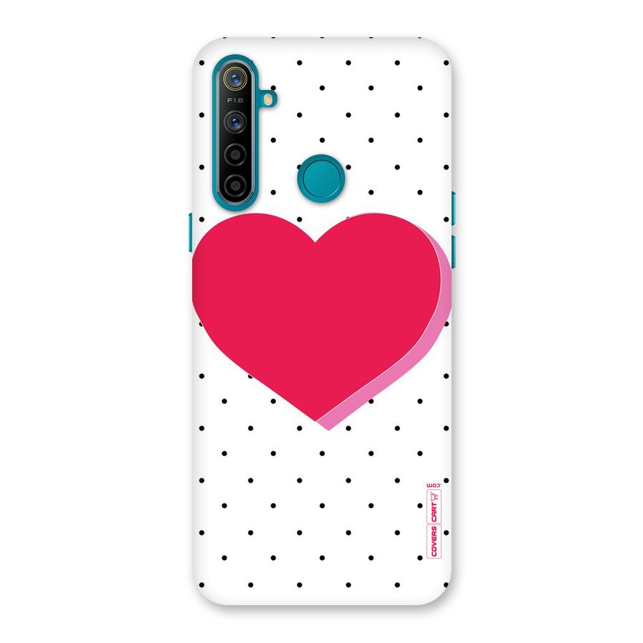 Pink Polka Heart Back Case for Realme 5i
