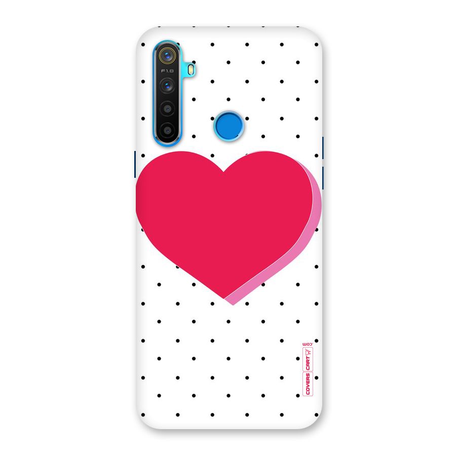 Pink Polka Heart Back Case for Realme 5s