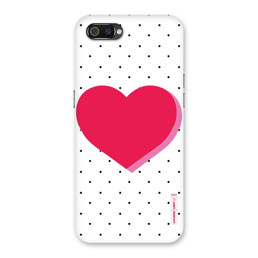 Pink Polka Heart Back Case for Realme C2