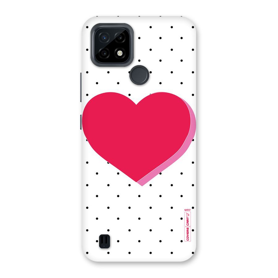 Pink Polka Heart Back Case for Realme C21