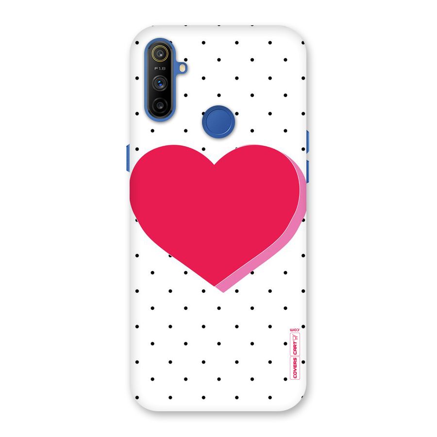 Pink Polka Heart Back Case for Realme Narzo 10A
