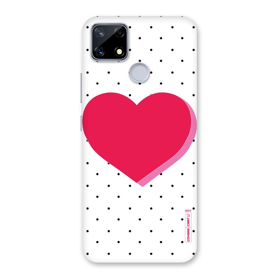 Pink Polka Heart Back Case for Realme Narzo 20