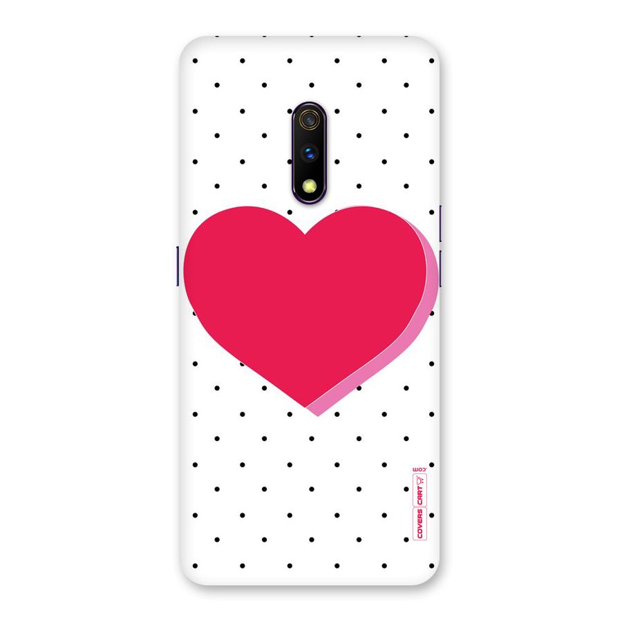 Pink Polka Heart Back Case for Realme X