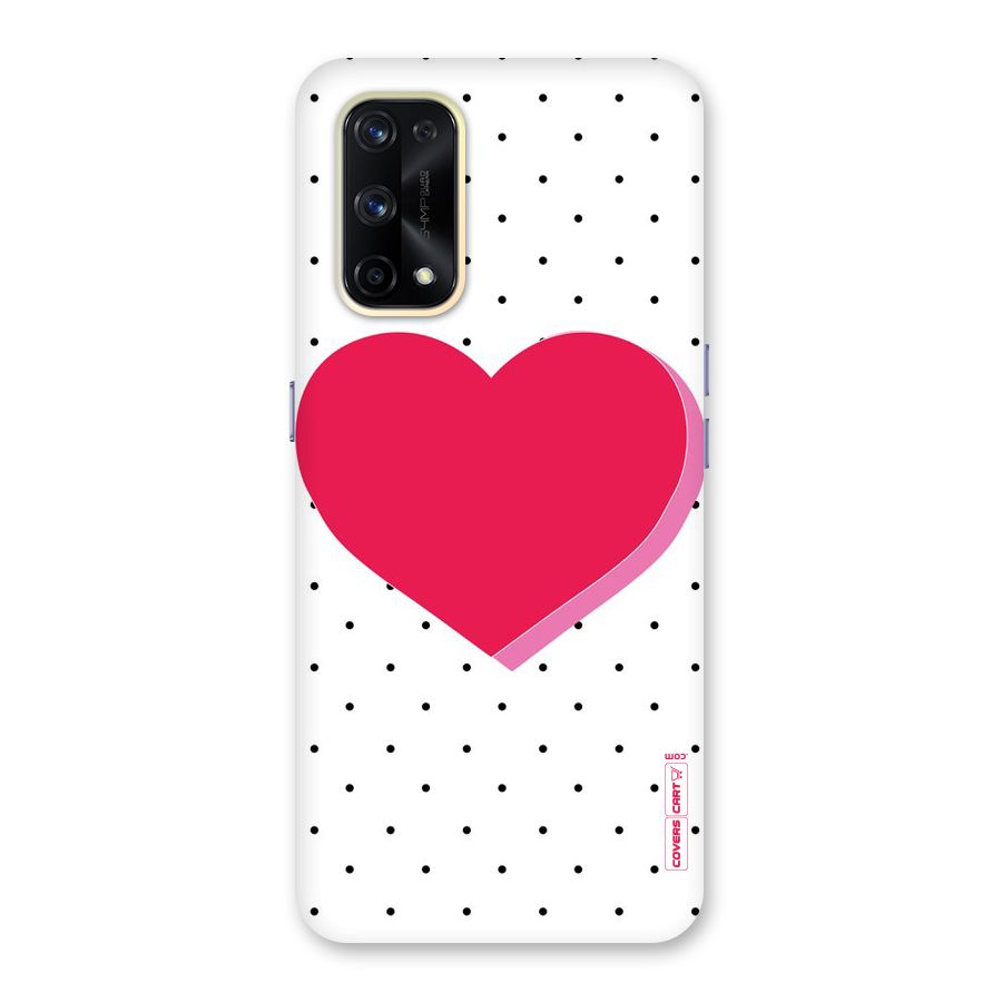Pink Polka Heart Glass Back Case for Realme X7 Pro