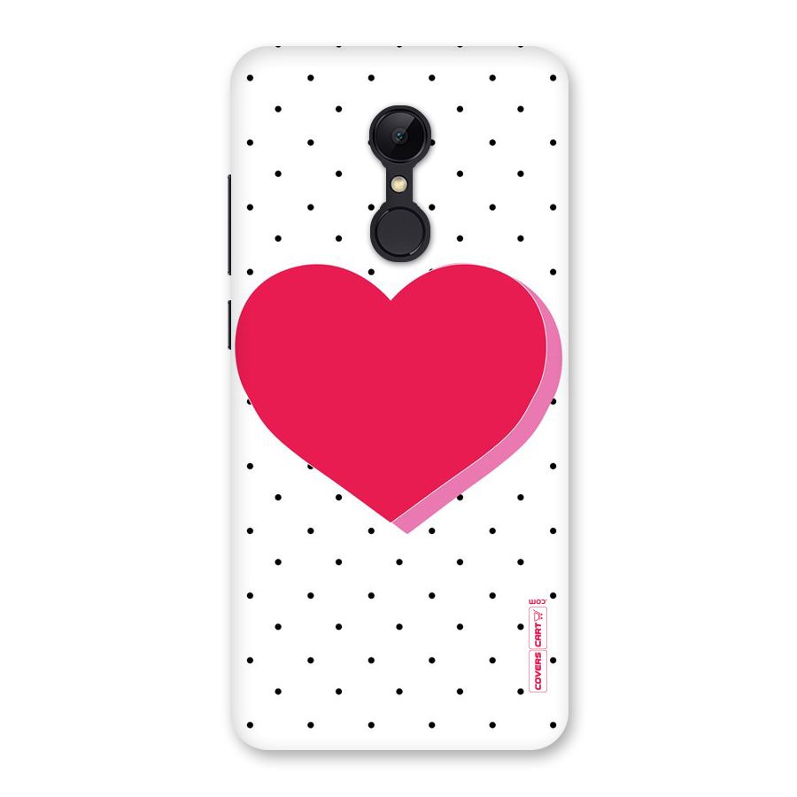 Pink Polka Heart Back Case for Redmi 5