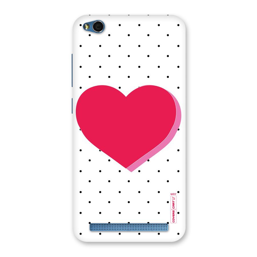 Pink Polka Heart Back Case for Redmi 5A