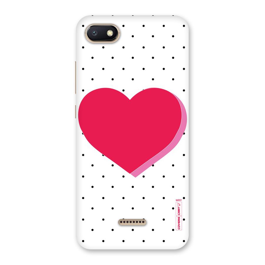 Pink Polka Heart Back Case for Redmi 6A