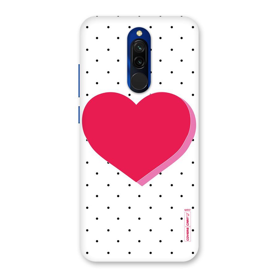 Pink Polka Heart Back Case for Redmi 8