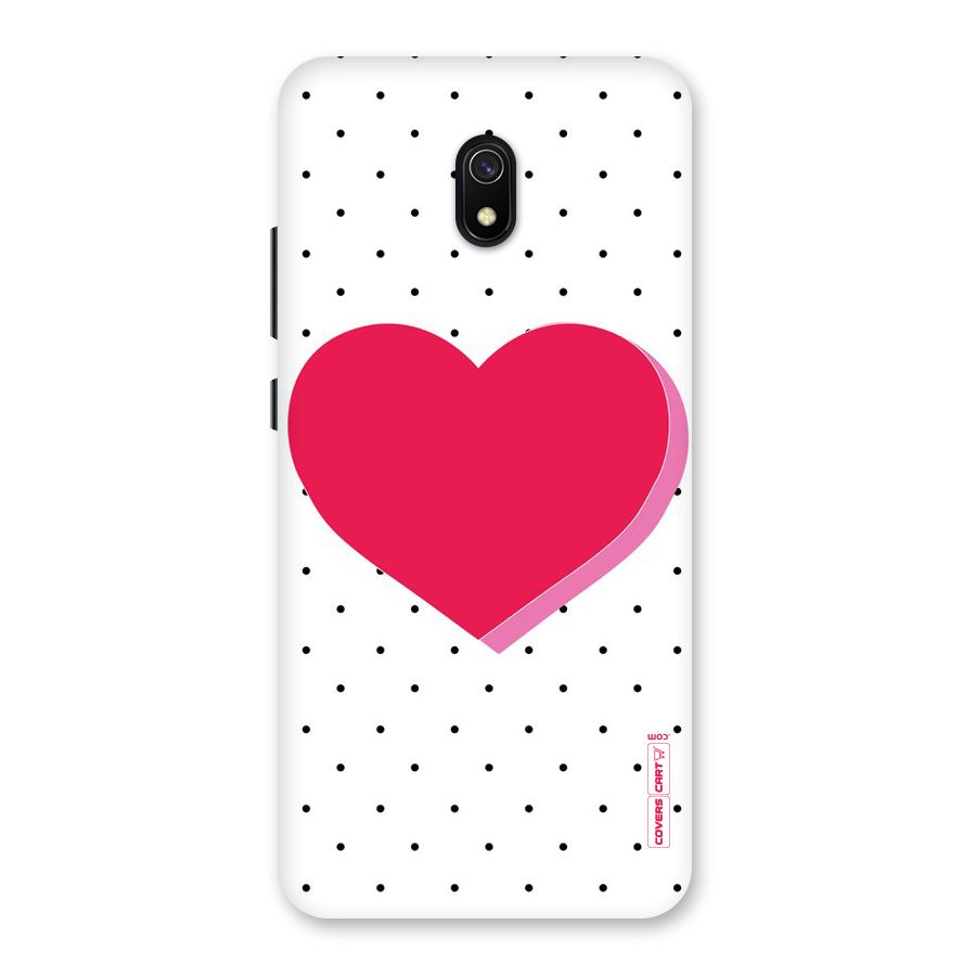 Pink Polka Heart Back Case for Redmi 8A