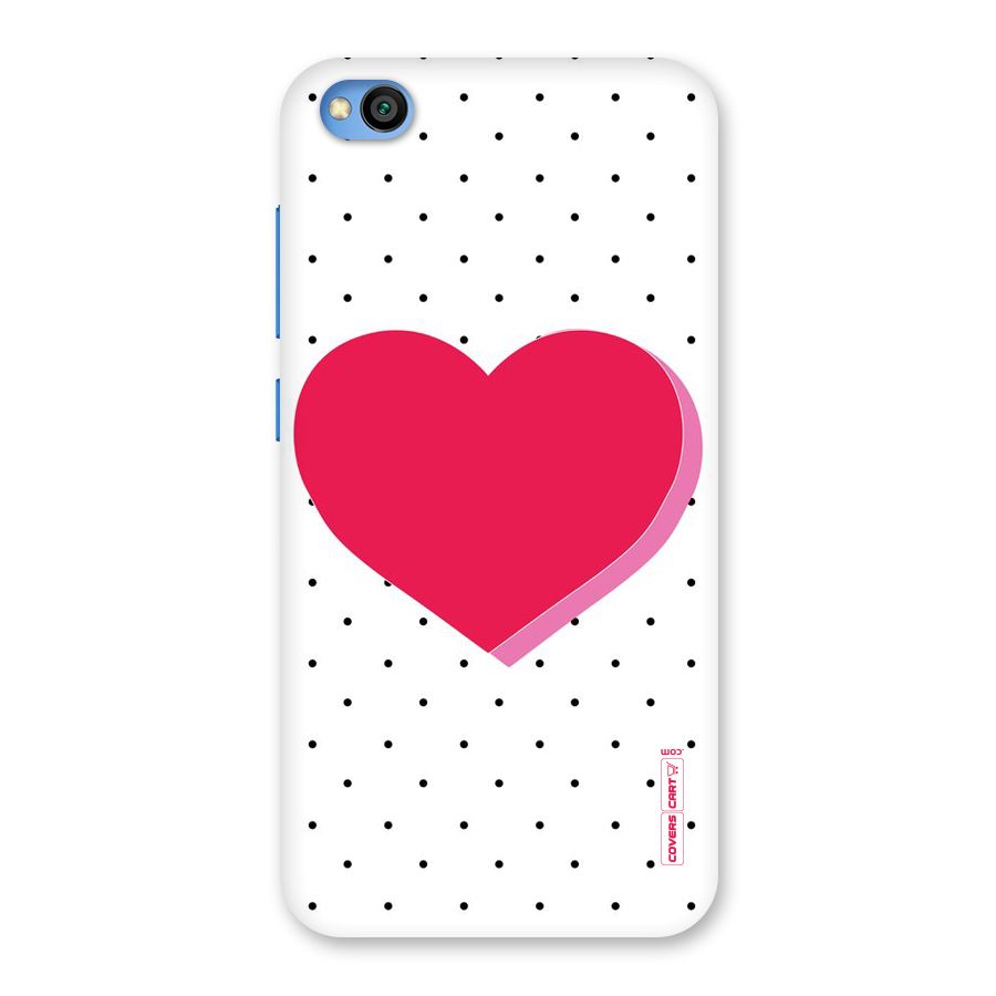 Pink Polka Heart Back Case for Redmi Go