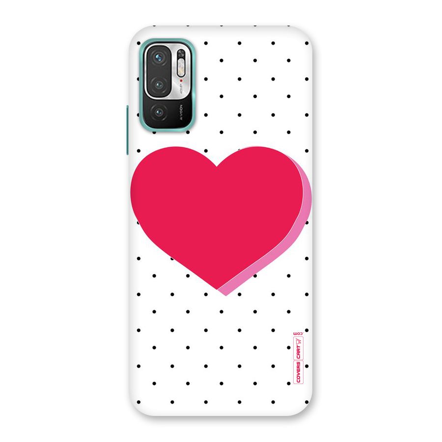 Pink Polka Heart Back Case for Redmi Note 10T 5G