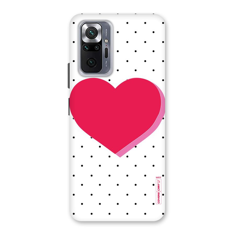 Pink Polka Heart Back Case for Redmi Note 10 Pro Max