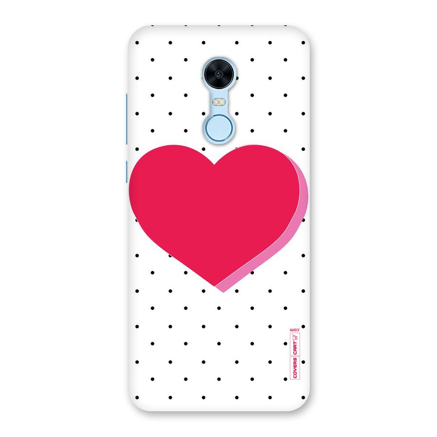 Pink Polka Heart Back Case for Redmi Note 5