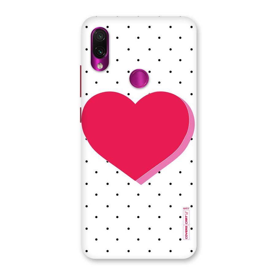 Pink Polka Heart Back Case for Redmi Note 7 Pro
