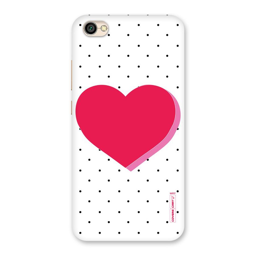 Pink Polka Heart Back Case for Redmi Y1 Lite