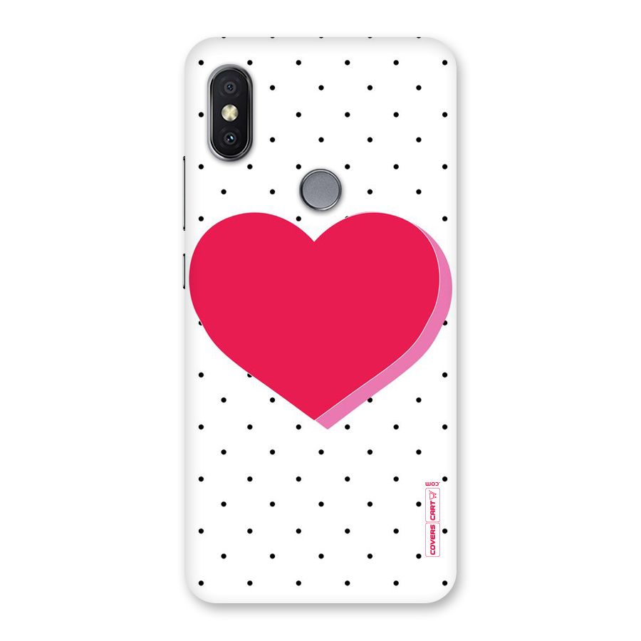 Pink Polka Heart Back Case for Redmi Y2