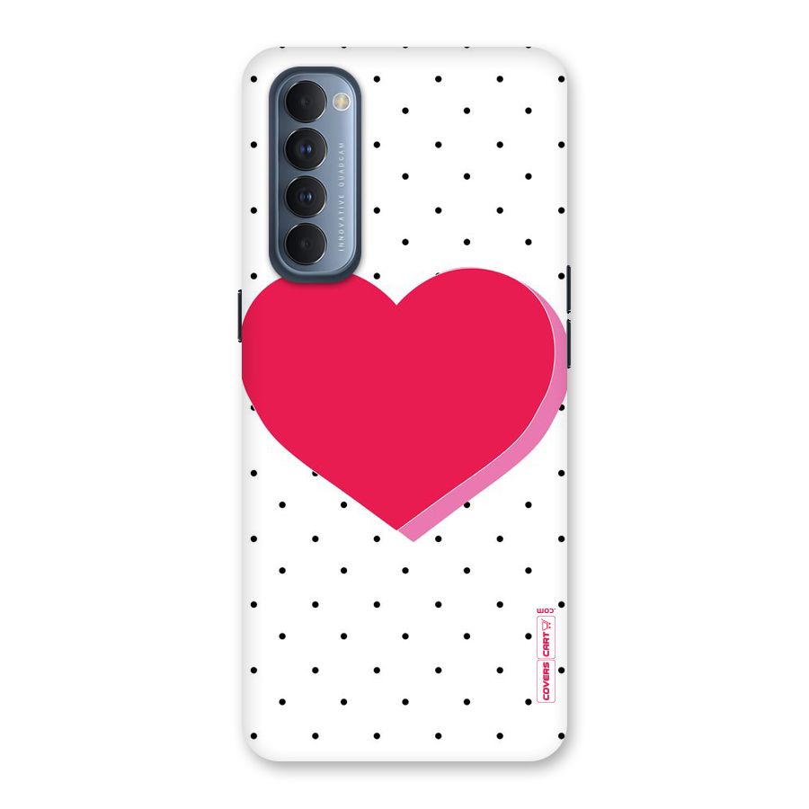 Pink Polka Heart Back Case for Reno4 Pro