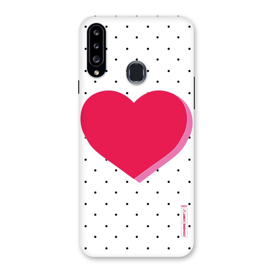 Pink Polka Heart Back Case for Samsung Galaxy A20s