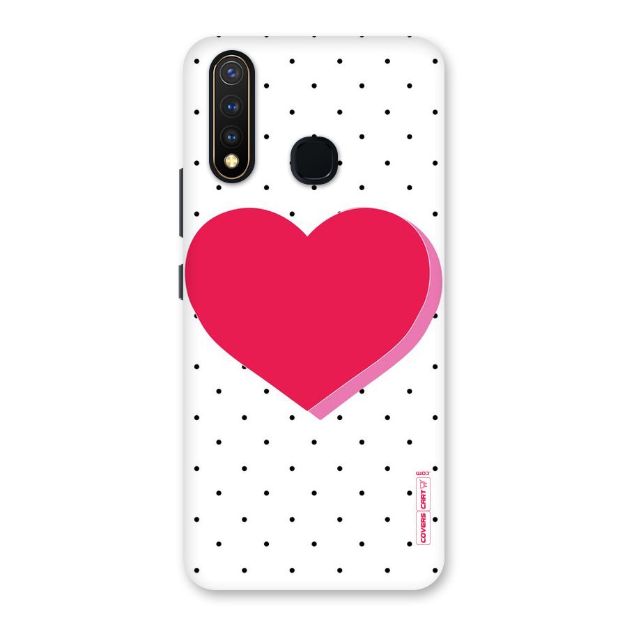 Pink Polka Heart Back Case for Vivo U20