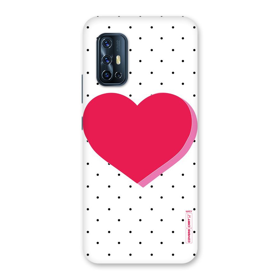 Pink Polka Heart Back Case for Vivo V17