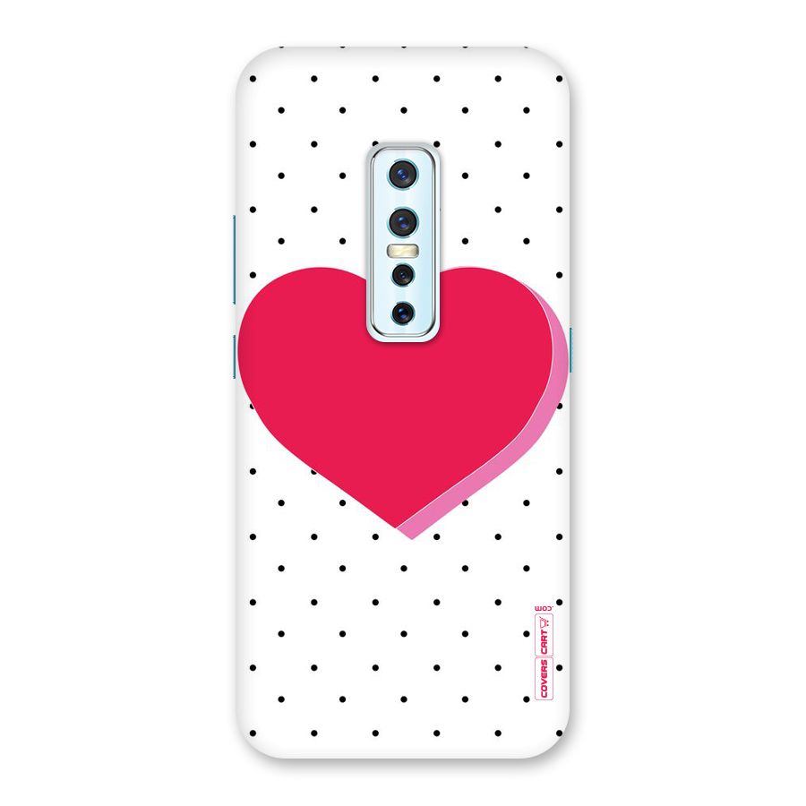 Pink Polka Heart Back Case for Vivo V17 Pro