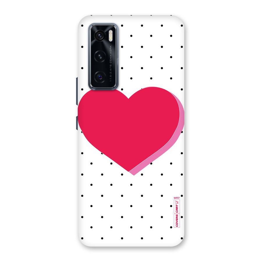Pink Polka Heart Back Case for Vivo V20 SE