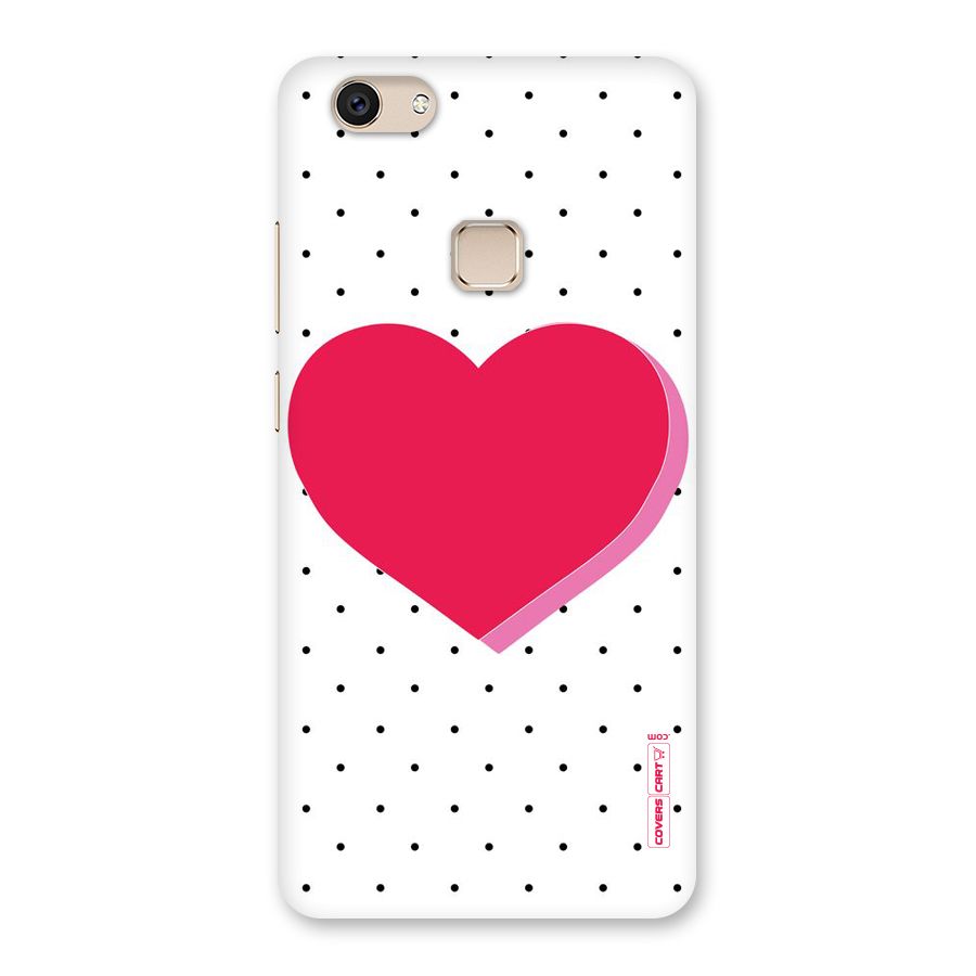 Pink Polka Heart Back Case for Vivo V7